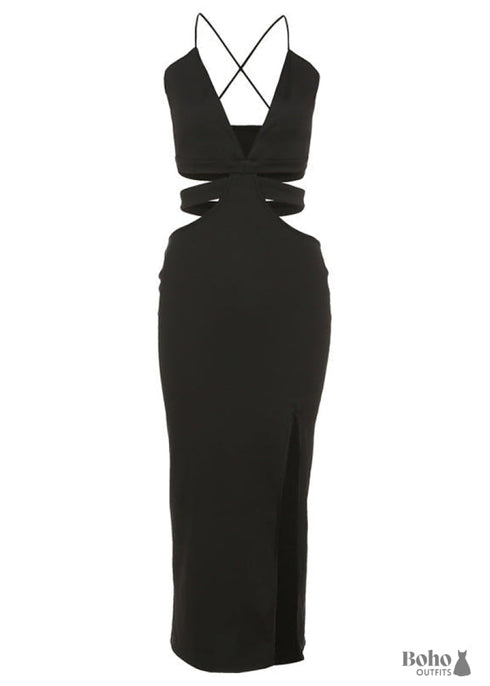 Formal Boho maxi black dress