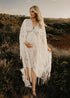 Lace Embroidery Maternity Tassel Boho Dress