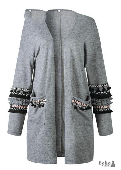 Long Boho Embroidery Vest