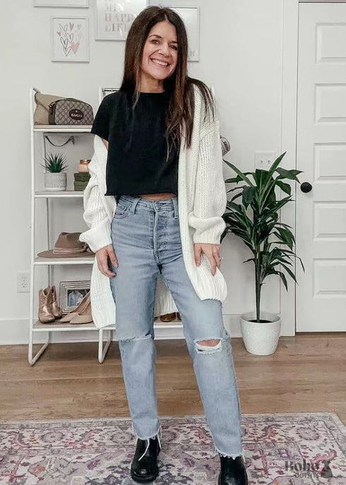 Long Woolen Knitted Cardigan Coat