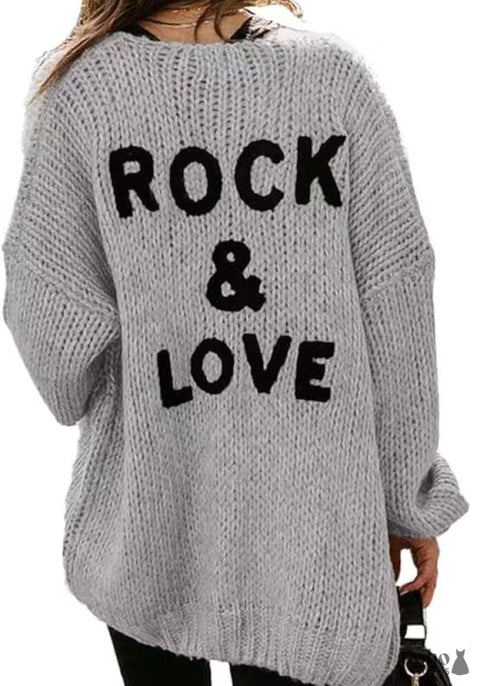 Long Woolen Knitted Cardigan Coat