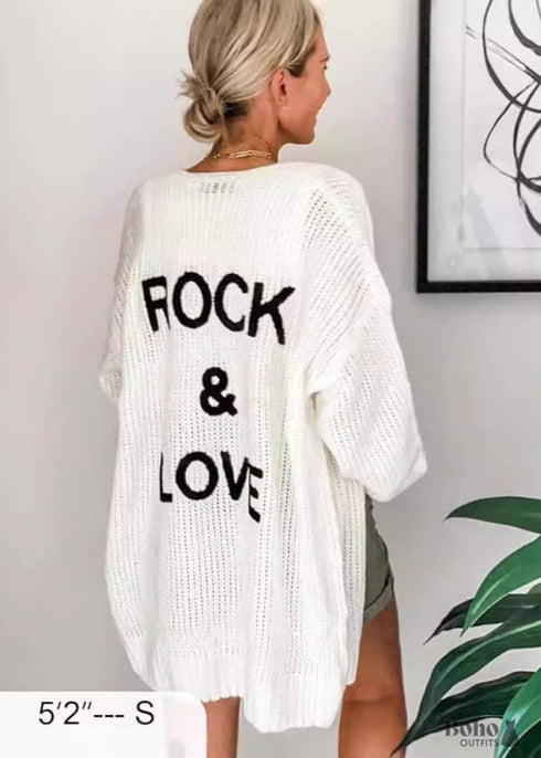 Long Woolen Knitted Cardigan Coat