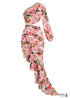 Lrregular Ruffle Floral Dress
