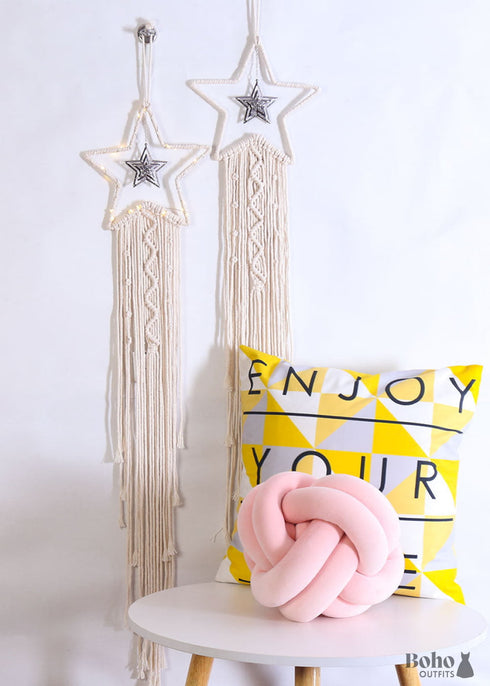 Milky Way Moon Gun Grey Iron Sheet Five-Star Hand-woven Tapestry