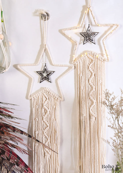 Milky Way Moon Gun Grey Iron Sheet Five-Star Hand-woven Tapestry