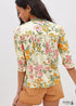 Multicolour Crochet V Neck Half Sleeve Boho Floral Blouse