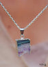 Natural Cut Amethyst Silver Edge Healing Boho Necklace