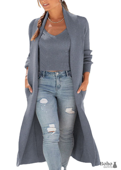 New Knitted Loose Cardigan Sweater 2-piece Set