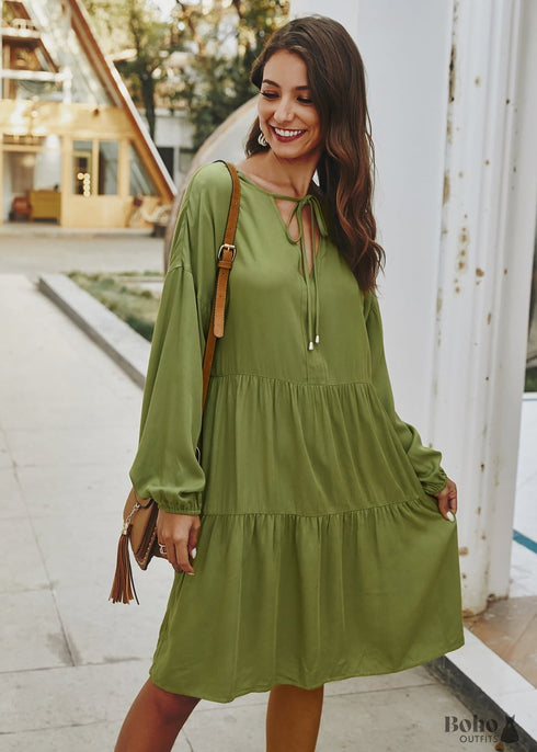 OLD - Boho Casual Midi Dress Hallie