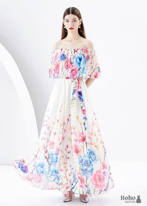 One-shoulder Ruffle Dress