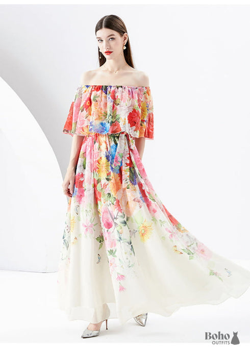 One-shoulder Ruffle Dress