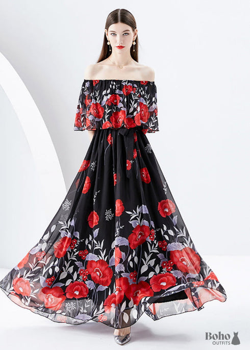 One-shoulder Ruffle Dress