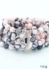 Pink Zebra Stone Wrap Bracelet 108 Beads Yoga Boho Necklace