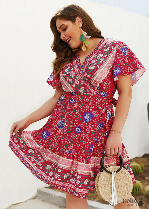 Plus Size Boho Mini Dress Vanessa