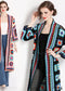 Printed Hollow Long-sleeved Cape Boho Cardigan