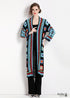 Printed Hollow Long-sleeved Cape Boho Cardigan