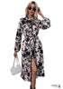 Printed Long Sleeve Boho Maxi Dress