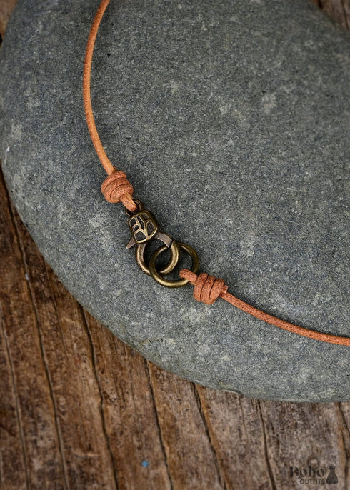 Collar bohemio sencillo de turquesa azul para clavícula