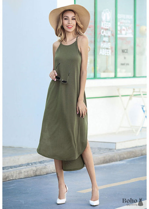 Vestido negro de primavera y verano