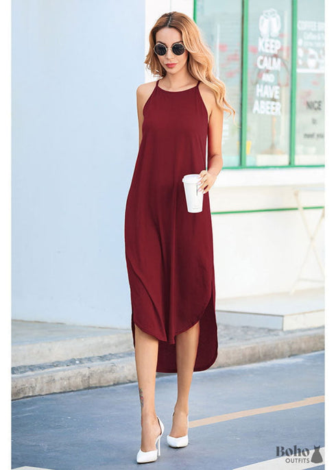 Vestido negro de primavera y verano