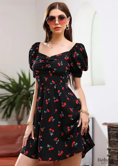 Vestido corto negro vintage