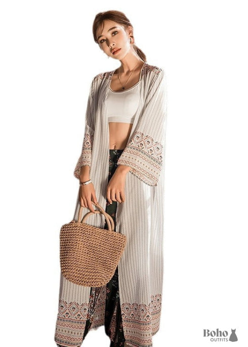 Wear A Long Chiffon Beach Sun Protection Cardigan