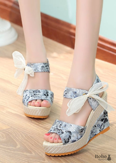 Wedge Heel Platform Boho Shoes