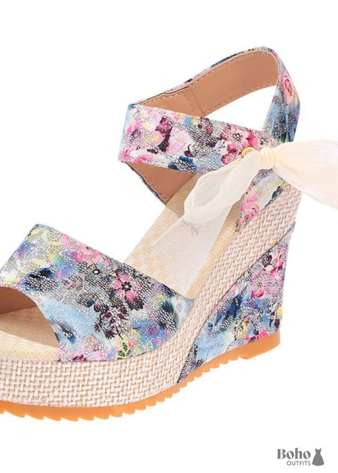 Wedge Heel Platform Boho Shoes