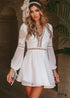 White Boho Lace Backless Dress