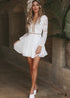 White Boho Lace Backless Dress