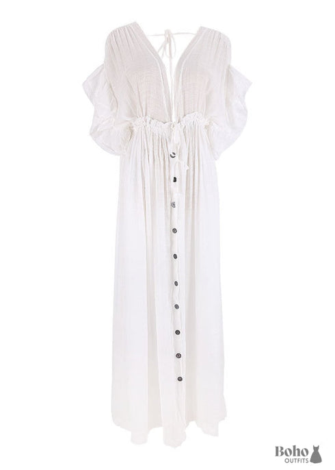 White Boho Maxi Dress Enjoli