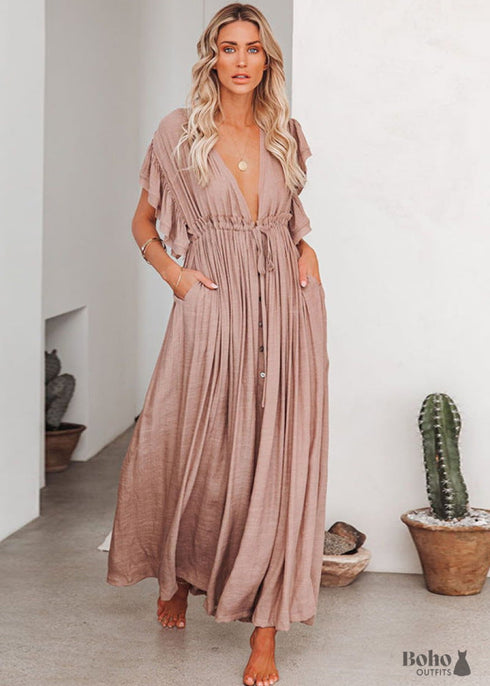White Boho Maxi Dress Enjoli