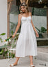 White Boho Summer Midi Dress Cailin