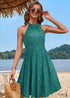 Women's Boho Stand Neck Off Shoulder Sleeveless Dress