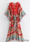Women’s Chic Realm Boho Kimono Maxi Dress Dress