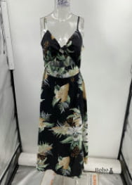 vestido bohemio floral negro