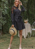 Vestido bohemio de cuello alto negro