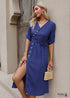 Vestido midi azul marino bohemio