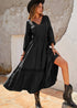 Bohemian Style black ruffle dress