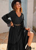 Bohemian Style black ruffle dress