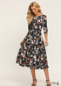 Vestido bohemio floral negro otoñal