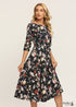 Vestido bohemio floral negro otoñal