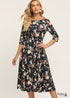 Vestido bohemio floral negro otoñal