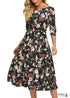 Vestido bohemio floral negro otoñal