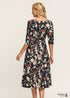 Vestido bohemio floral negro otoñal