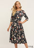 Vestido bohemio floral negro otoñal