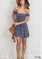 Boho Bardot Neckline Mini Dress Jasper