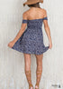 Boho Bardot Neckline Mini Dress Jasper
