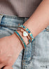 Pulsera Boho, Pulsera de Cuero de 3 Capas, Corazón de Ágata Jaspe