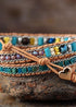 Pulsera Boho, Pulsera de Cuero de 3 Capas, Corazón de Ágata Jaspe